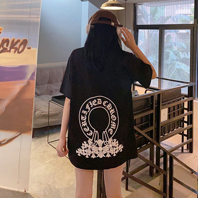 chrome hearts cemetery cross print short sleeve t-shirt